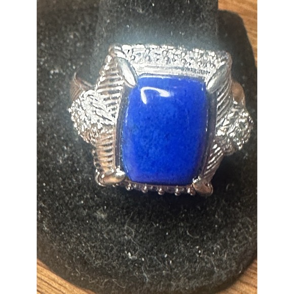 Blue Lapis Lazuli  Sterling Silver Judith Ripka Ring Size 9.25 - Picture 2 of 10